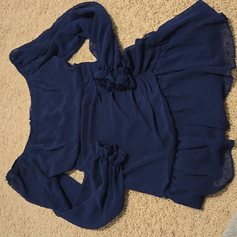 Navy Polka Dot Dress Size Medium